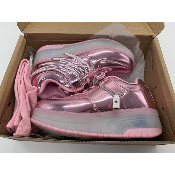 LED Roller Skate Shoes Light Up Sneakers w Detachable Wheels Rechargeable 3Y 3.5 - Picture 8 of 16